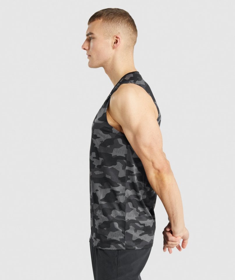 Koszulki Gymshark Arrival Bez Rękawów Męskie Camo | PL 782KBN